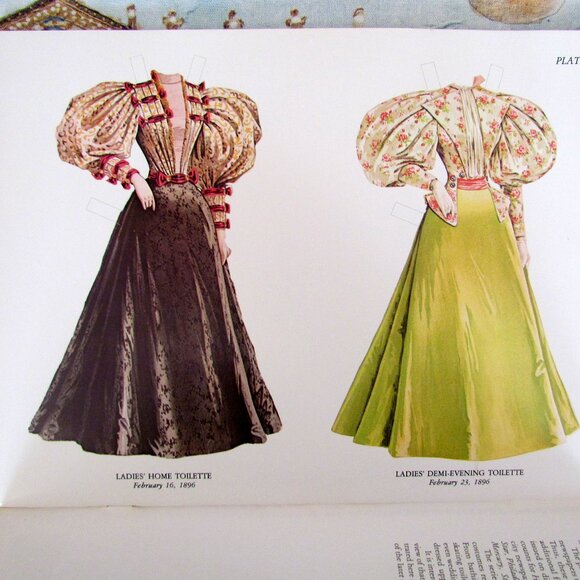 PAPER DOLLS, 1890s ANTIQUE FASHION GIBSON GIRL COSTUMES, UNCUT DOVER MUSEUM BOOK - Picture 5 of 9